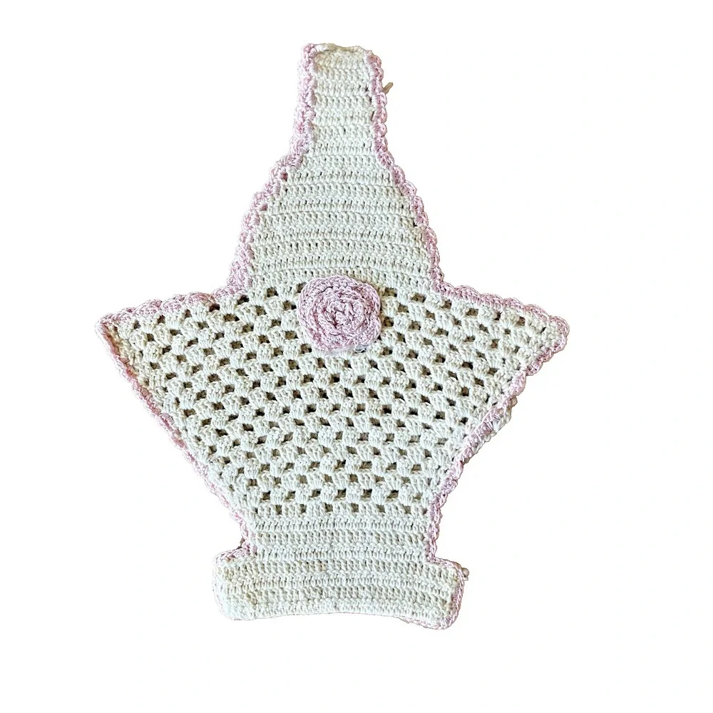 Vintage Basket Crocheted Hot Pad Potholders Doilies Retro Farmhouse Shabby‎